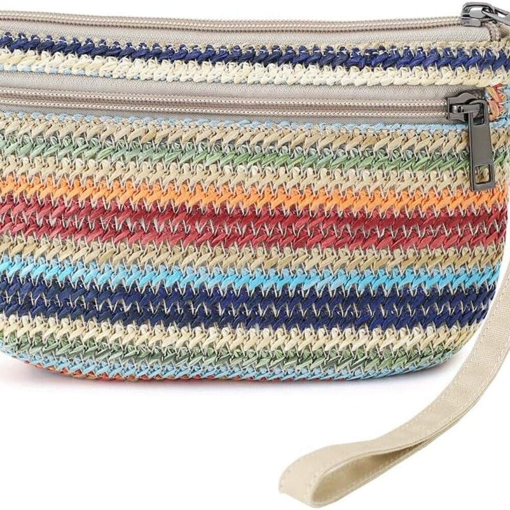 Elegant Women's Zipper Wristlet Wallet with Detachable Handle - Travel Friendly